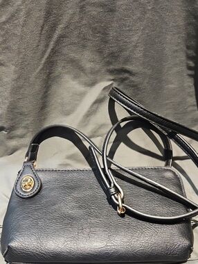 Black Leather Crossbody Bag by